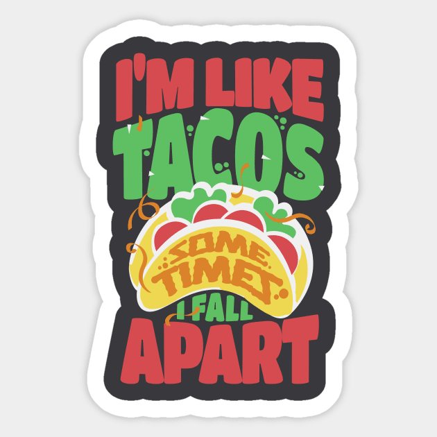 Taco fall apart food funny humour Sticker by ZULKAY